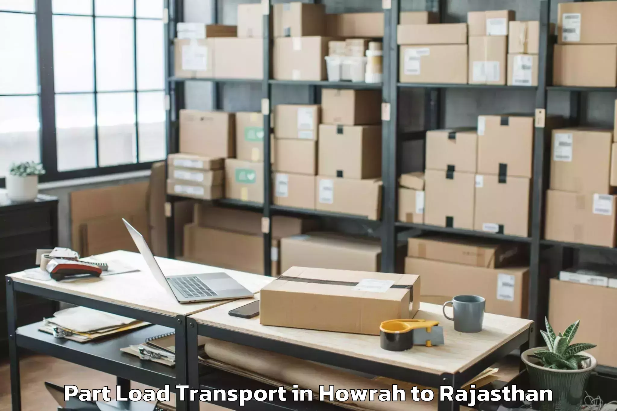 Easy Howrah to Ladnu Part Load Transport Booking